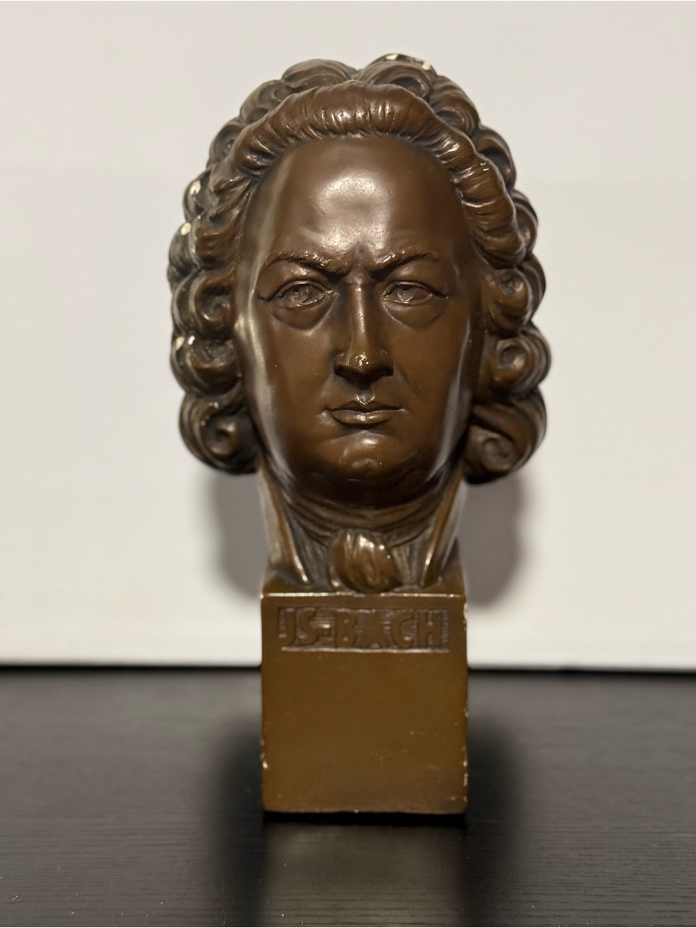 Vintage Esco Chalkware Bust of Famous German Composer Johann Sebastian Bach